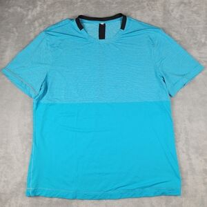 Lululemon Men's Precise Tee Top T-Shirt Blue Short Sleeve Size 2XL XXL Workout
